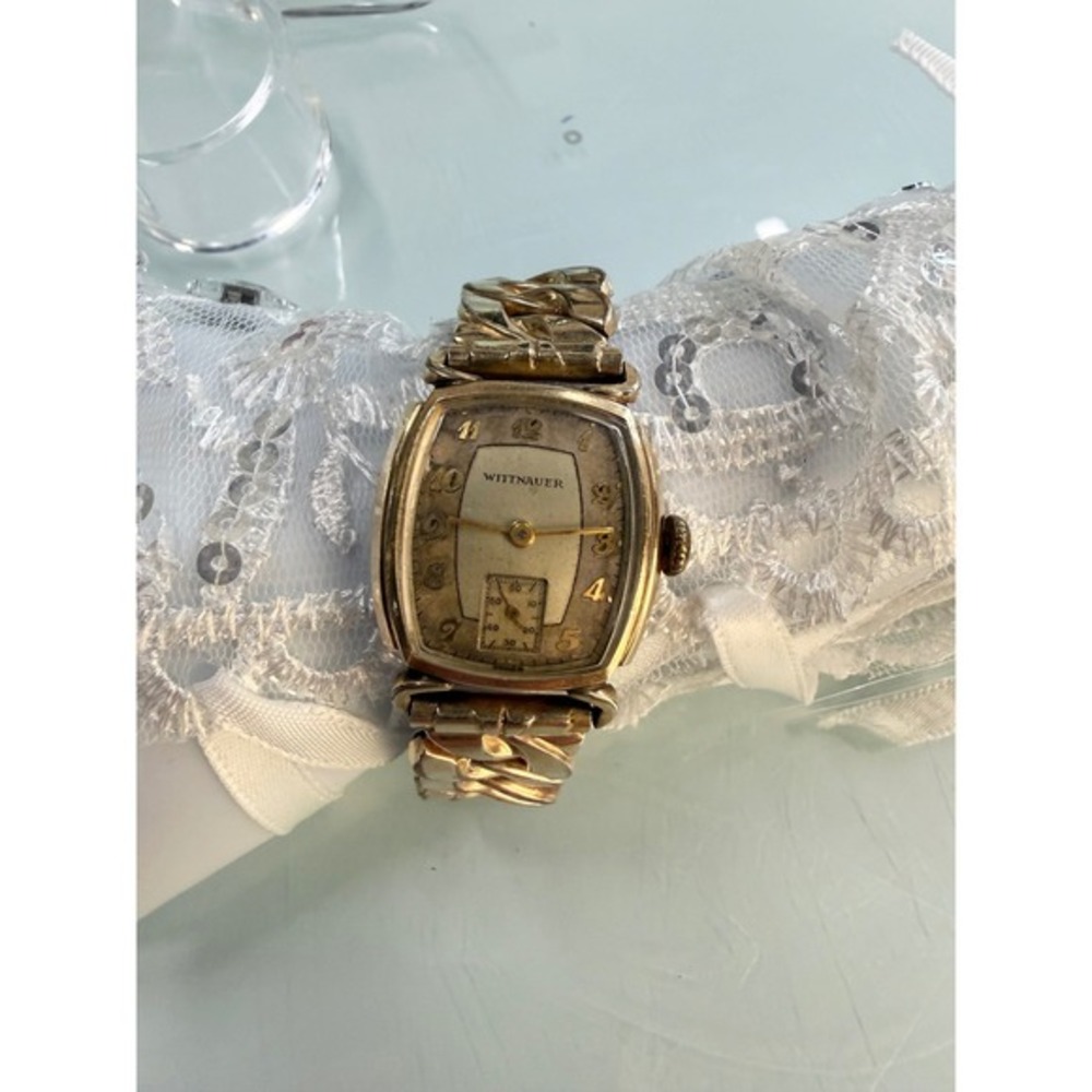 Vintage Wittnauer Swiss Manual Wind Watch 10K RGP‎ Sub Seconds Runs Vinta